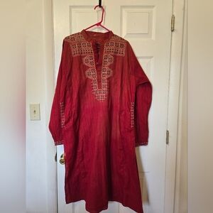 Red Embroidered Panjabi Kurta